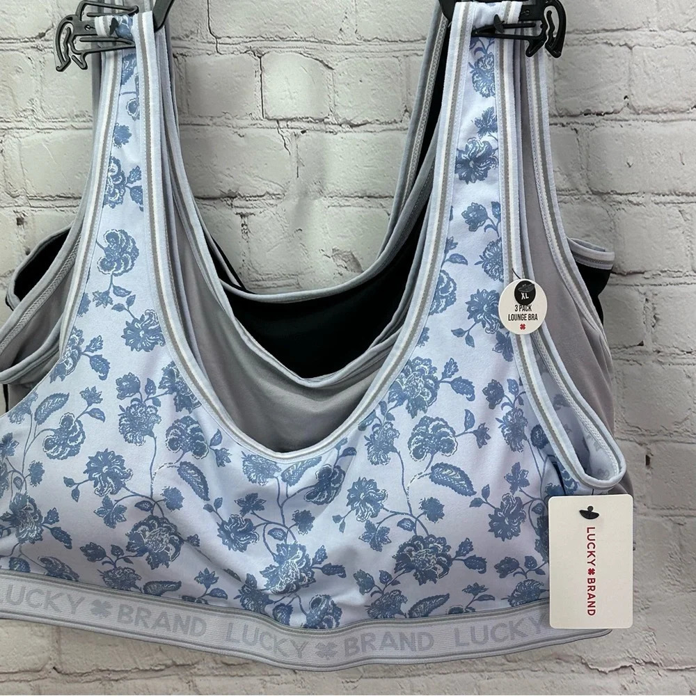 NWT Lucky brand 3pk lounge bra sz xl boho foundation layering - Picture 2 of 8
